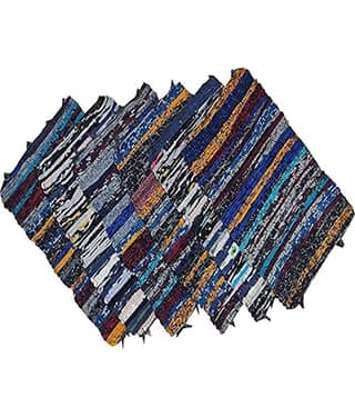 AMRO Beautility Needs - Regular Cotton Door Mat ( 40 X 60 cm ) Set of 6 - Multi