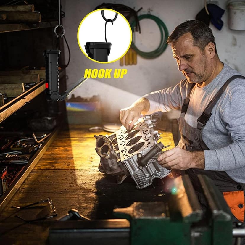 Rechargeable LED Work Light – Compact with Adjustable Arm & Magnetic Base view 2
