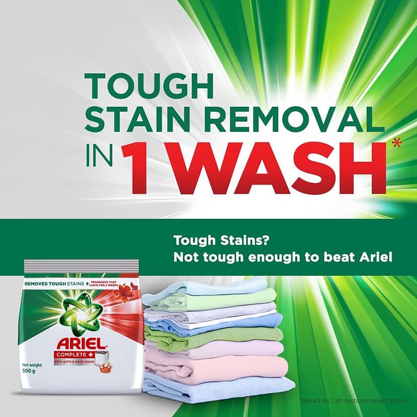 Ariel Complete Detergent Washing Powder, 1 Kg Get 500 G Free view 2