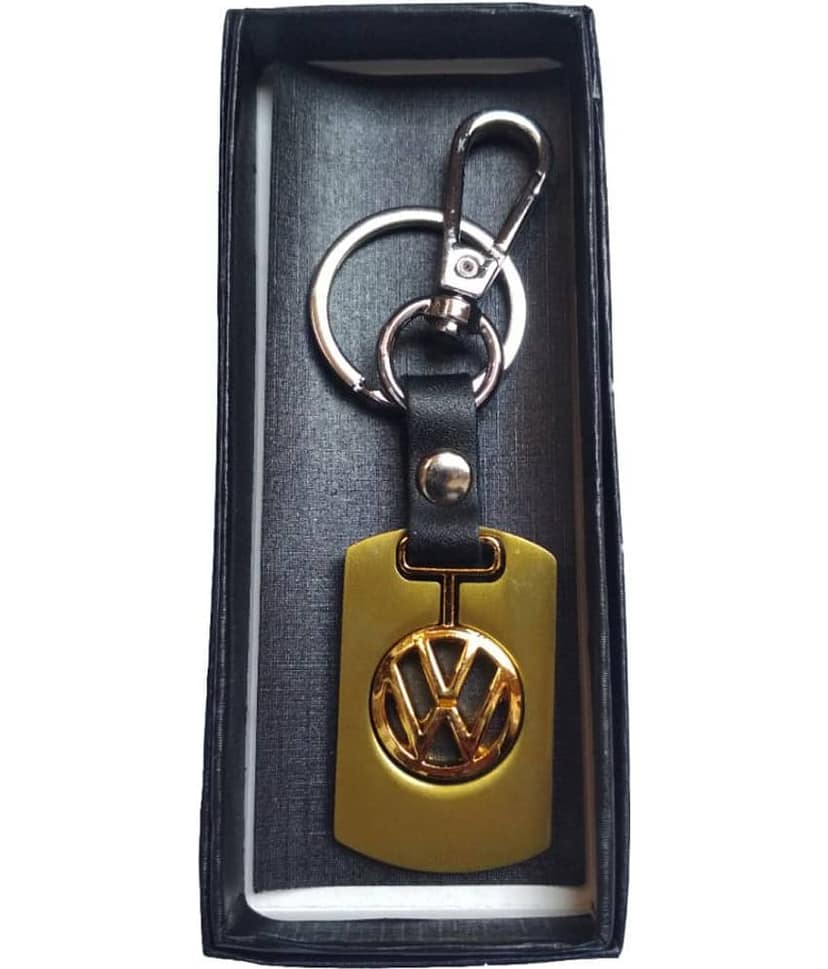 Americ Style VOLKSWAGEN Golden Metal Swinging Logo Locking Locking Key Chain (Gold) view 2
