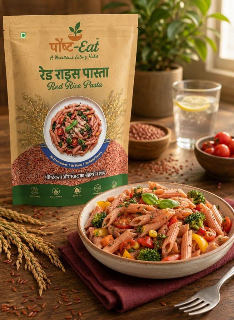रेड राइस/Red Rice Pasta Penne Shape view 2