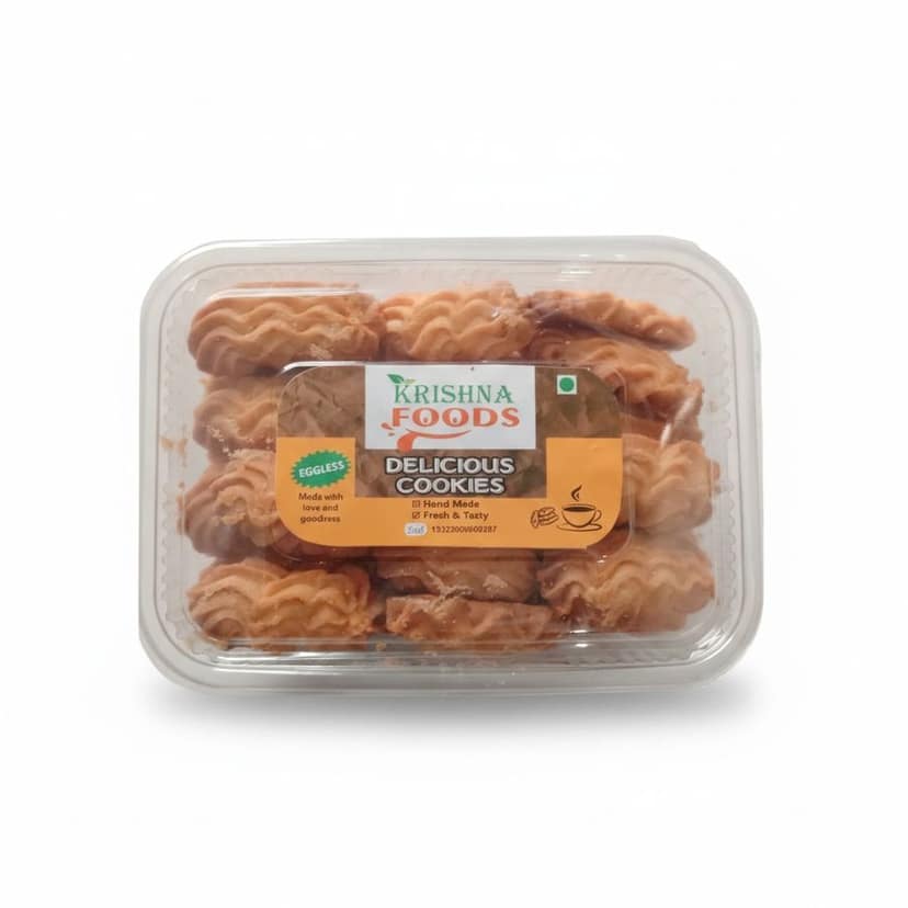 Krishna Foods Delicious Cookies - 100 gm - One plastic tray pack containing cookies view 4