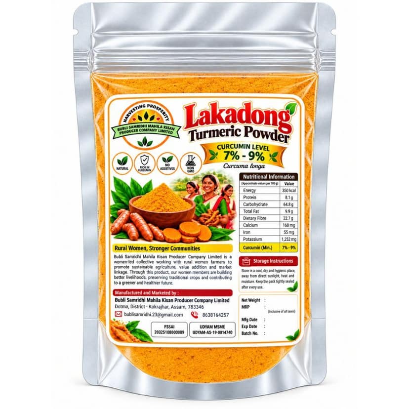 Lakadong Turmeric Powder | Natural | High Curcumin Level | 225 grams - 225 gm view 2