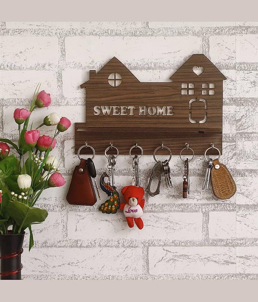 JaipurCrafts Brown Wood Key Holder - Pack of 1