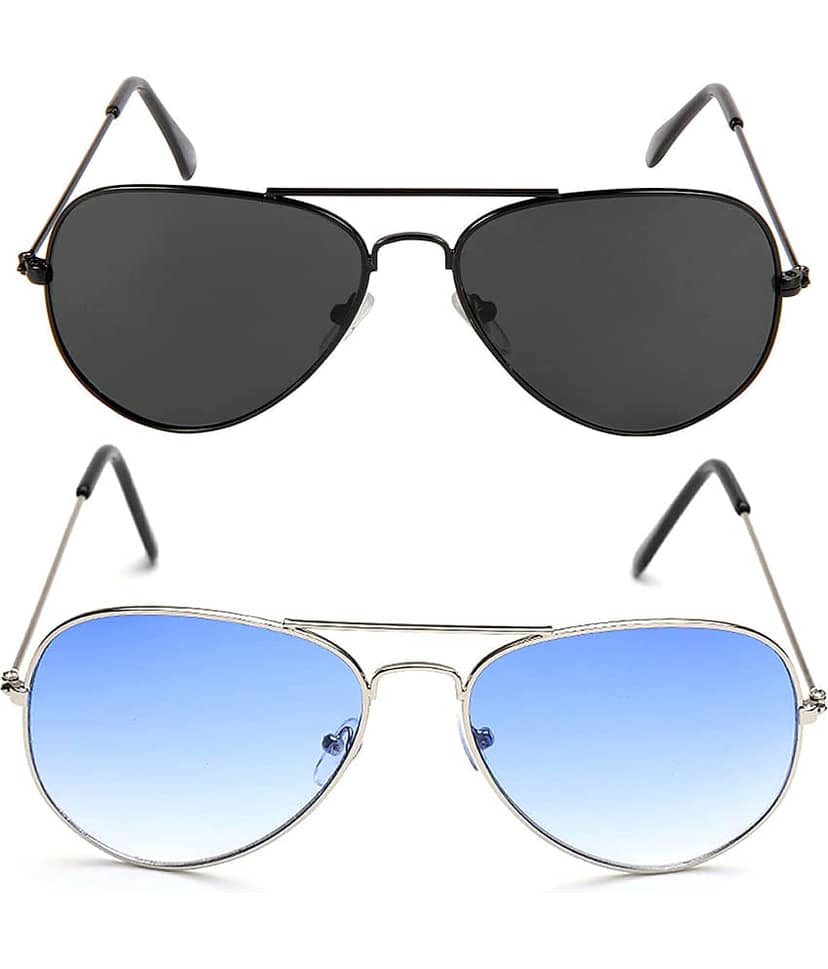 Kanny Devis - Black Pilot Sunglasses ( Pack of 2 )