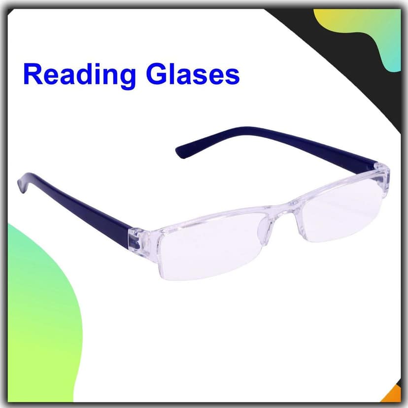 Hrinkar Rectangle Full Rim Portable +1.00 Reading Glasses For Men And Women (Blue Frame, +1.00, Near Vision) - HRD05 view 7