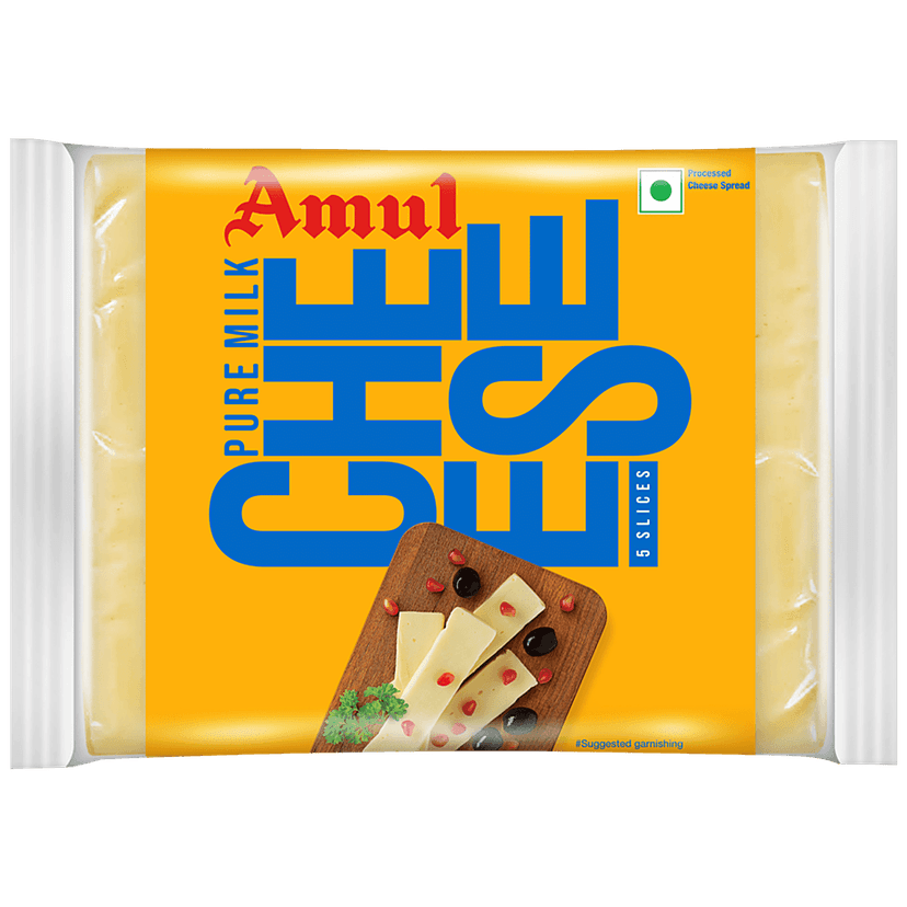 Amul Cheese Slices - Rich In Protein, Wholesome, No Added Sugar, 100 G (5 Slices) view 2