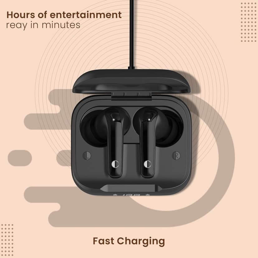 CELLECOR BroPods CB55 ACE TWS with 70 Hours Playtime | Instant Wake 'N' Pair | HD Sound | 5.3V Bluetooth | Digital Display (Black) view 5