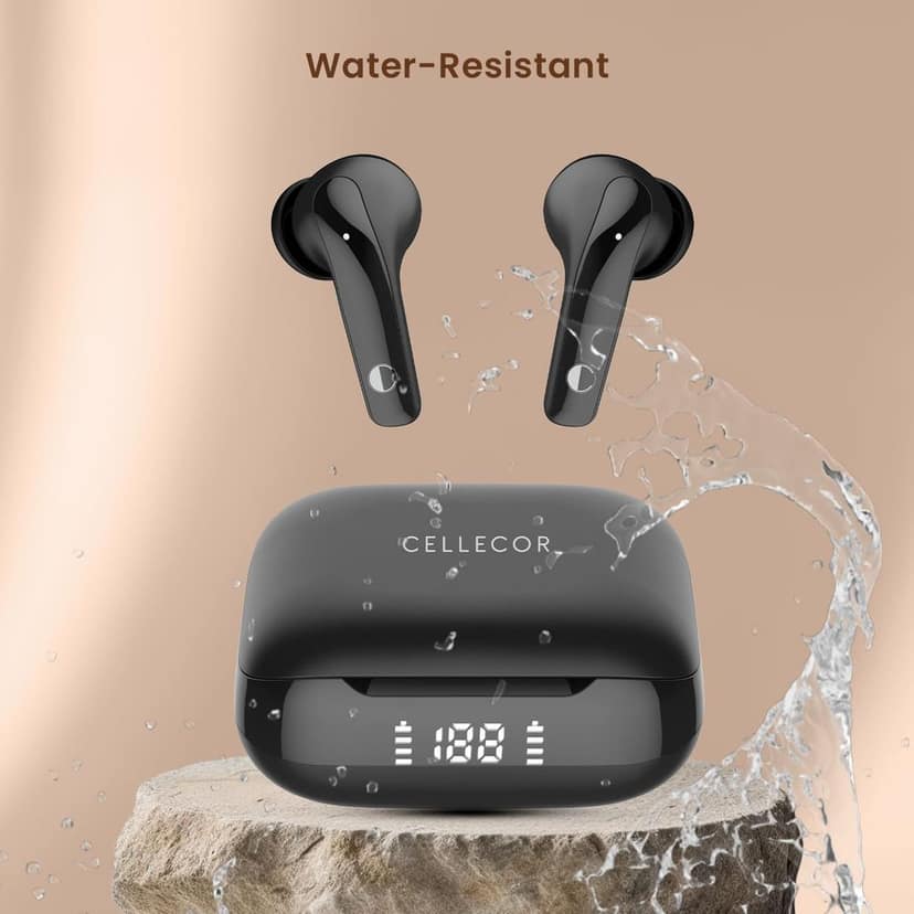 CELLECOR BroPods CB55 ACE TWS with 70 Hours Playtime | Instant Wake 'N' Pair | HD Sound | 5.3V Bluetooth | Digital Display (Black) view 7