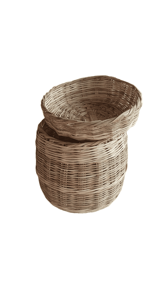 Handcrafted Wicker Basket with Lid for Storage and Organization