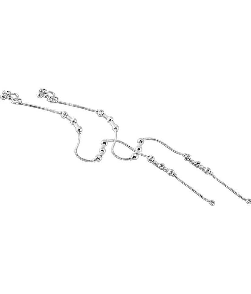 HEER COLLECTION - Silver Anklets ( Pack of 2 ) view 2
