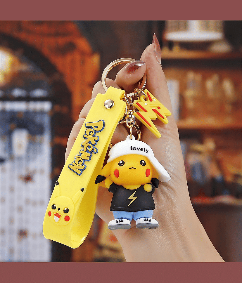 cute Pikachu 3D Silicone Keychain For Girls and Boys |Pokemon Rubber Keychain Key Chain