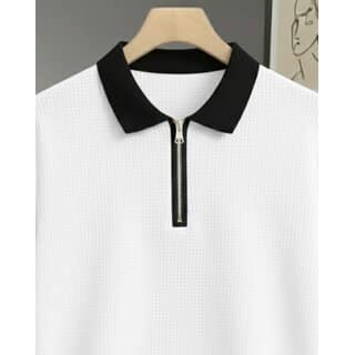Ausk Mens White, Multicolor Graphic Print Cotton Blend Polo Collar T-Shirt view 2