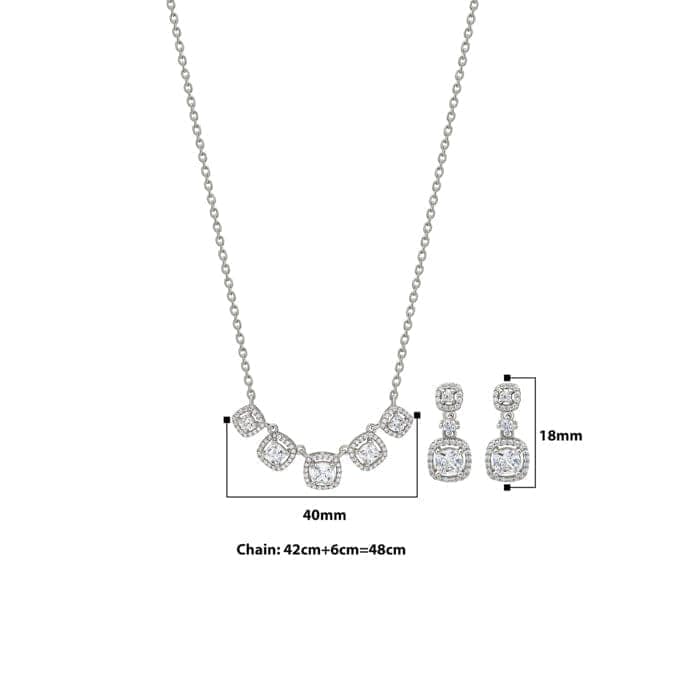 Silver White Royalty Necklace Set view 5