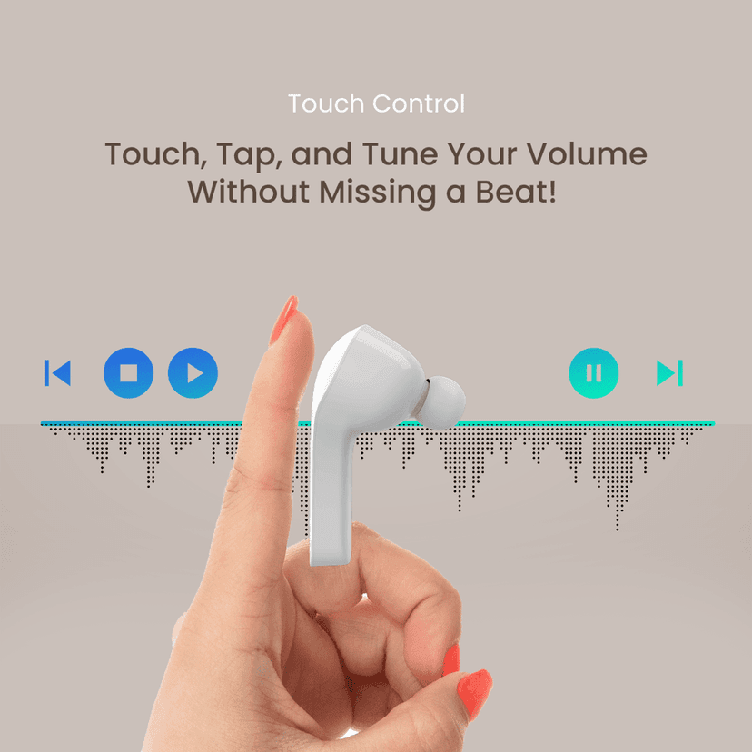 Cellecor BroPods CB07 Waterproof Earbuds With 25 Hours Playtime, ENC, 10mm Driver Bluetooth-White view 7
