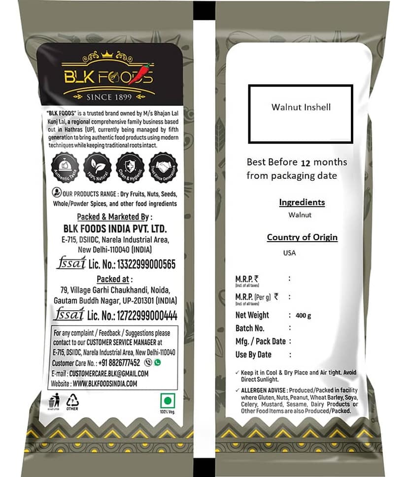 BLK FOODS California Inshell Walnuts(Saboot Akhrot) 400g g view 4