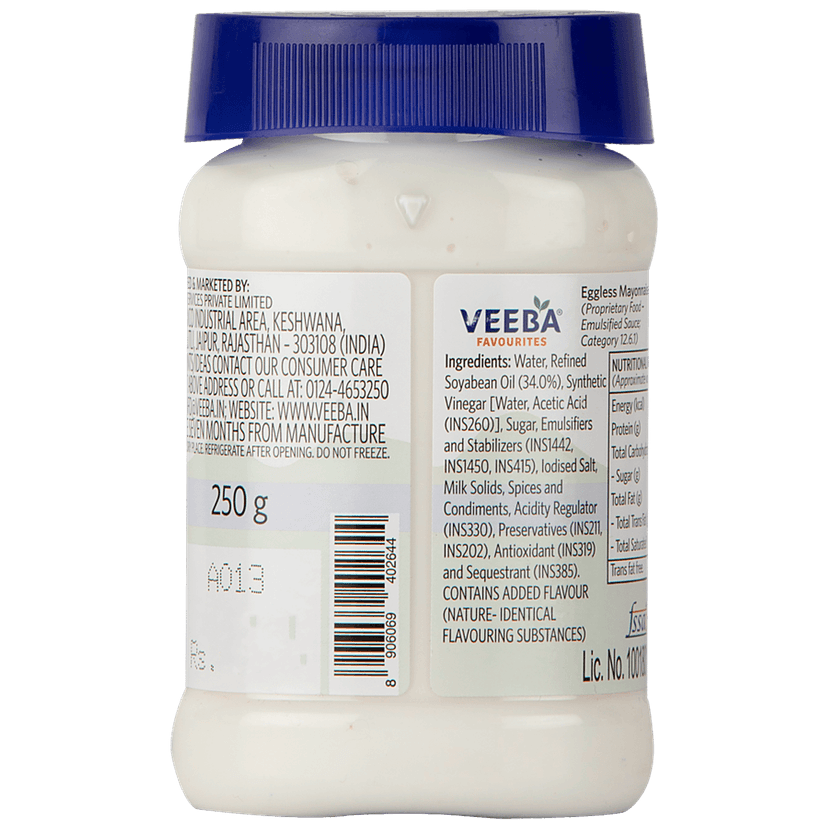 Veeba Mayonnaise - Eggless, 250 G view 2