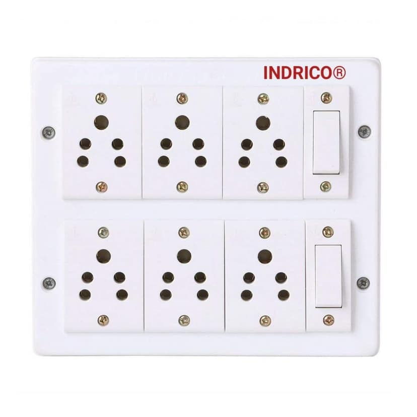 INDRICO? 6+2 Extension Board for Using Multipurpose Accessories with 3 Meter 1.5 mm ISI Heavy Duty Wire Power Strip Extension Box. (Wire Colour White/Black)