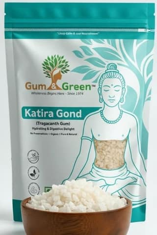 Gum & Green Gond Katira (Tragacanth Gum) | 100% Natural & Edible | Cooling & Digestive Ayurvedic Superfood | Pure Summer Coolant for Sharbat & Falooda | Skin Glow & Digestion | FSSAI Certified | 250g