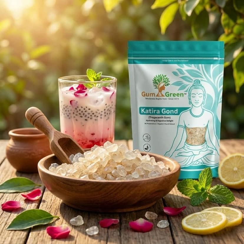 Gum & Green Gond Katira (Tragacanth Gum) | 100% Natural & Edible | Cooling & Digestive Ayurvedic Superfood | Pure Summer Coolant for Sharbat & Falooda | Skin Glow & Digestion | FSSAI Certified | 250g view 6
