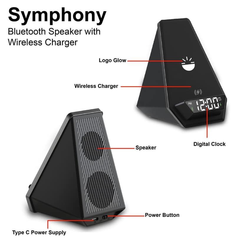 Glow Gadgets Symphony Bluetooth Speaker With Wireless Charging view 4
