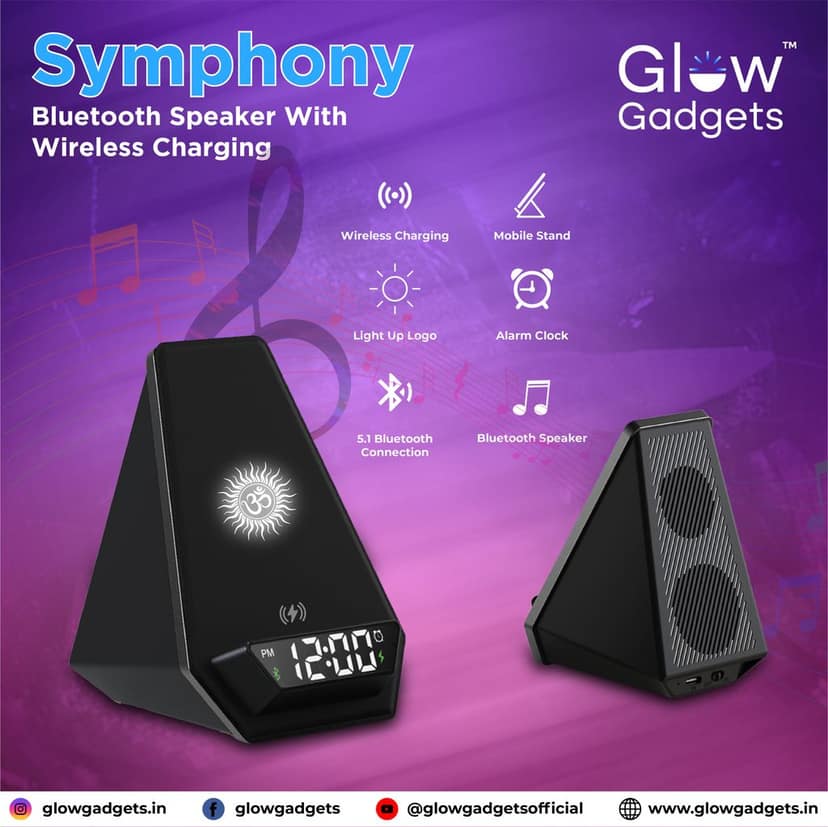 Glow Gadgets Symphony Bluetooth Speaker With Wireless Charging view 6