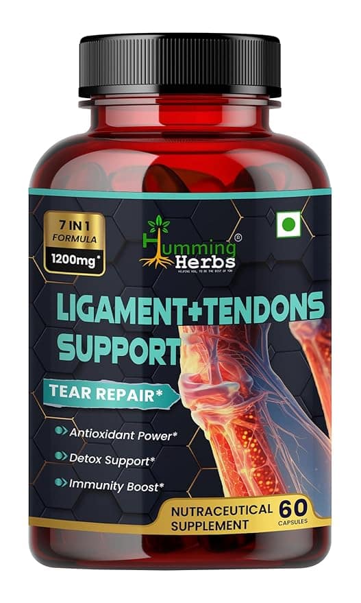 Humming Herbs Comprehensive Ligament & Tendon Support - 1200mg Formula with Collagen, Glucosamine, Chondroitin, MSM, for Joint Repair, Flexibility