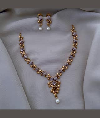 ROFARWORD Gold Brass Necklace Set ( Pack of 1 )
