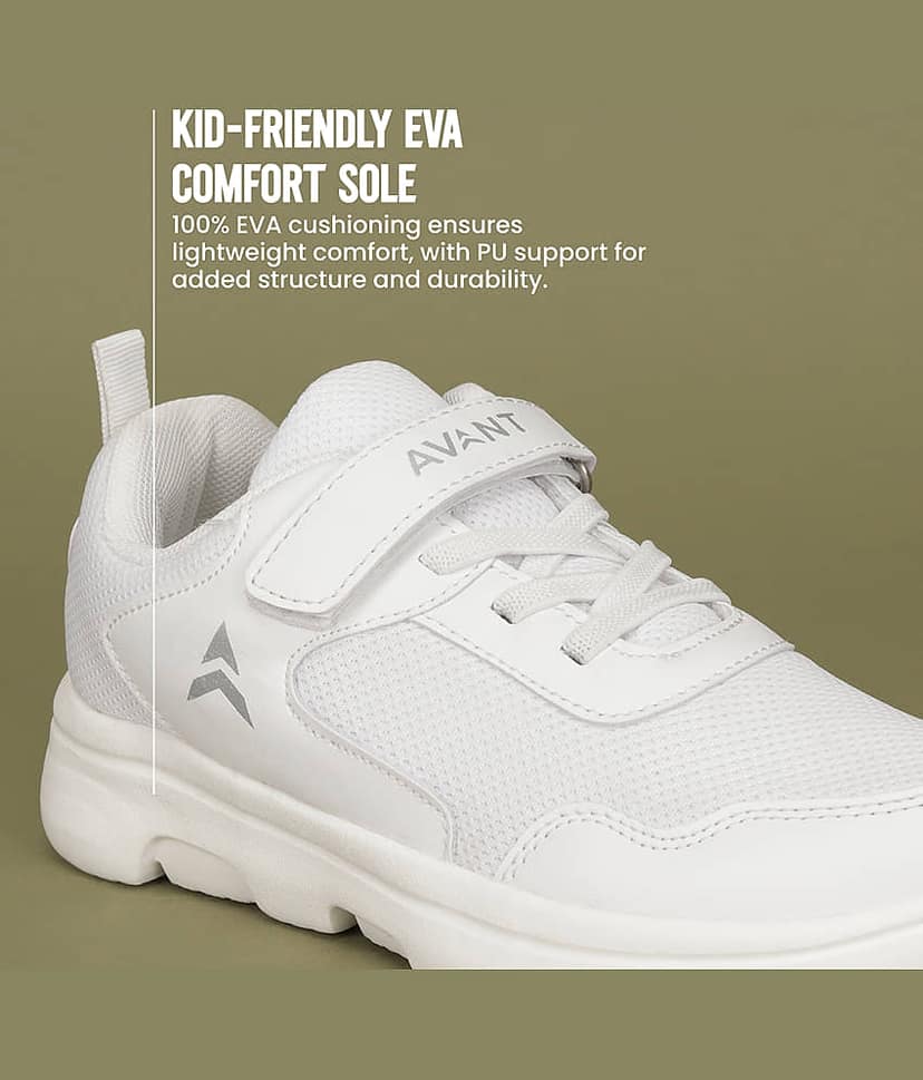 Avant ZoomPlay White Boy's School Shoes view 4