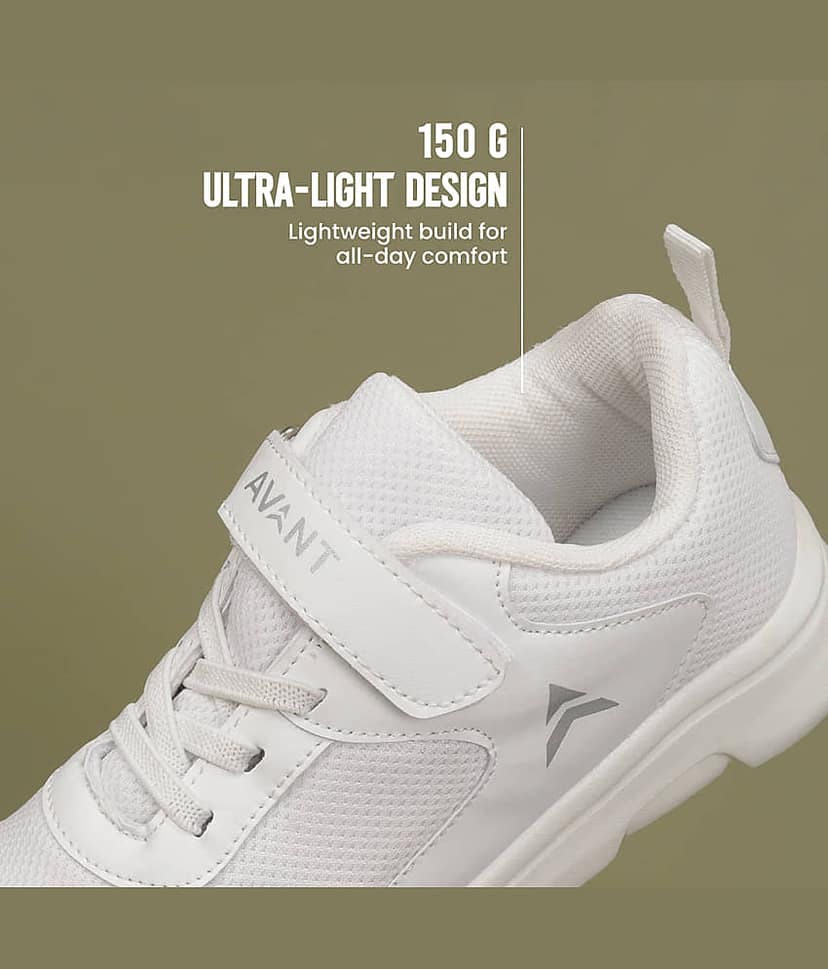 Avant ZoomPlay White Boy's School Shoes view 5