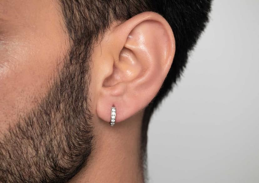 Legion Solitaires Men's Hoop Earring (1 Pc Only) view 3