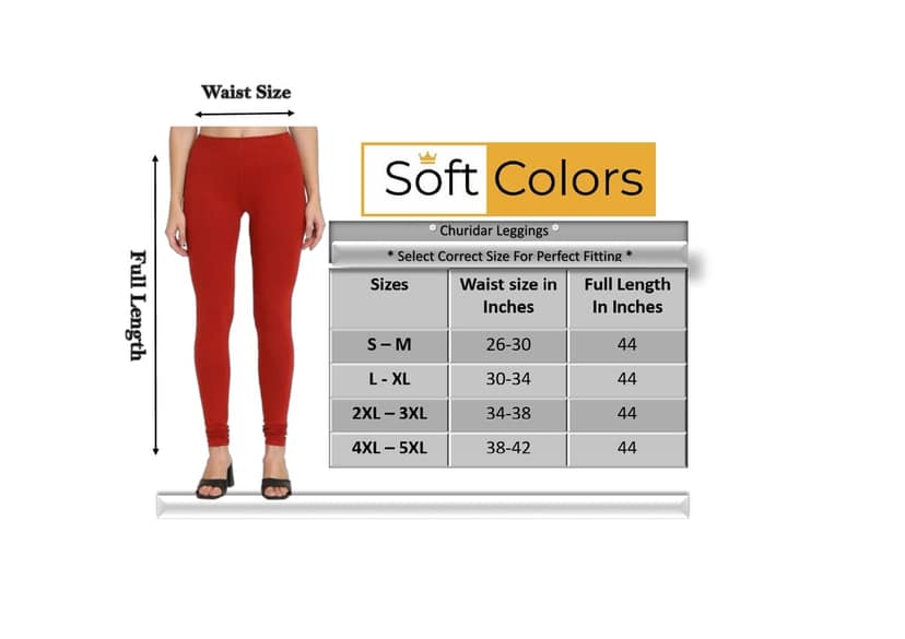 SOFT COLORS Women's Skinny Fit Ethnic Wear Churidar Leggings (Wine) view 5