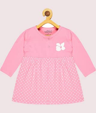Babeezworld Pack of 1 Baby Girls Cotton Dress ( Pink )