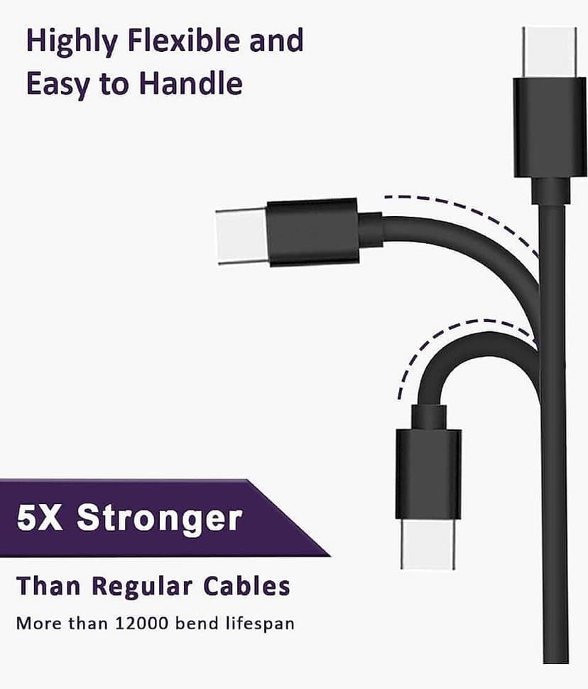 UniBoss 68 Watt Type C to C Certified Fast Charging Cable 1 m USB Type C Cable (Compatible with Moto Edge 60/ 50/ 40/ 30/ Fusion /Neo/razr/g05/g85/g45/g64/g84 /g62, Black) view 2