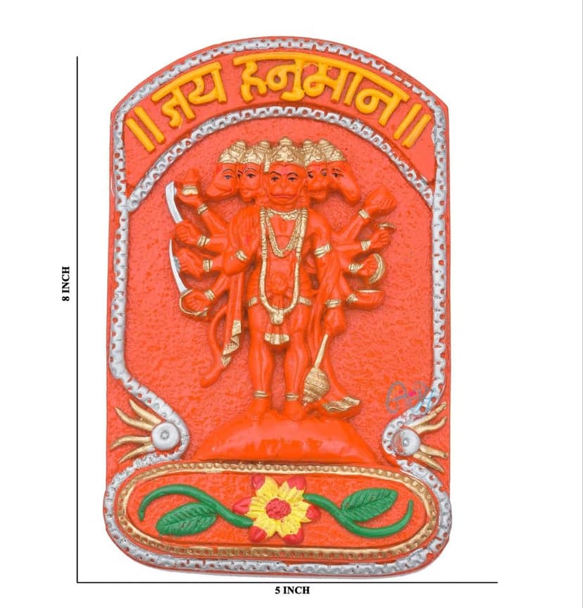 Lord Hanuman, Bajrangbali Marble Idol Statue for Home, Temple, & Car Dashboard. view 2