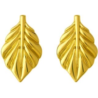 KImti 18k Gold Plated Leaf Anti Tarnish Earring