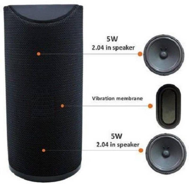 Rugged Wireless Bluetooth Speaker with 6000mAh Battery, AUX, USB, TF Support, and Durable Water-Resistant Design Color - Black view 2