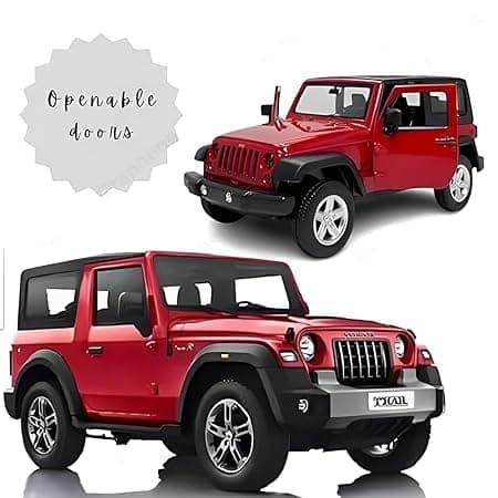 GRAPHENE 1:32 Scale DieCast Metal Pull-Back Action Openable Doors 4x4 Thar/Jeep