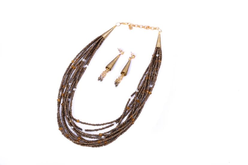 Antique Look Glass Beads Necklace view 2