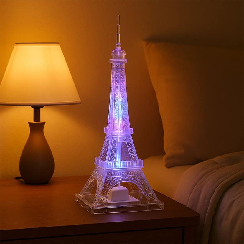 LED Eiffel Tower Decorative Night Light – Multicolor Crystal Lamp view 3