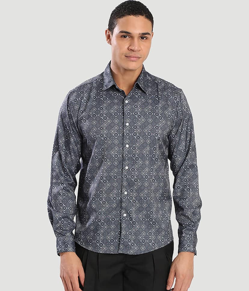 IVOC 100% Cotton Regular Fit Printed Full Sleeves Men's Casual Shirt - Olive ( Pack of 1 ) view 2