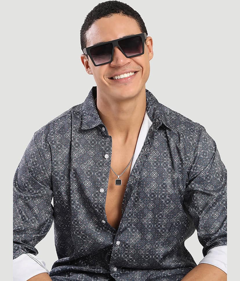 IVOC 100% Cotton Regular Fit Printed Full Sleeves Men's Casual Shirt - Olive ( Pack of 1 ) view 3