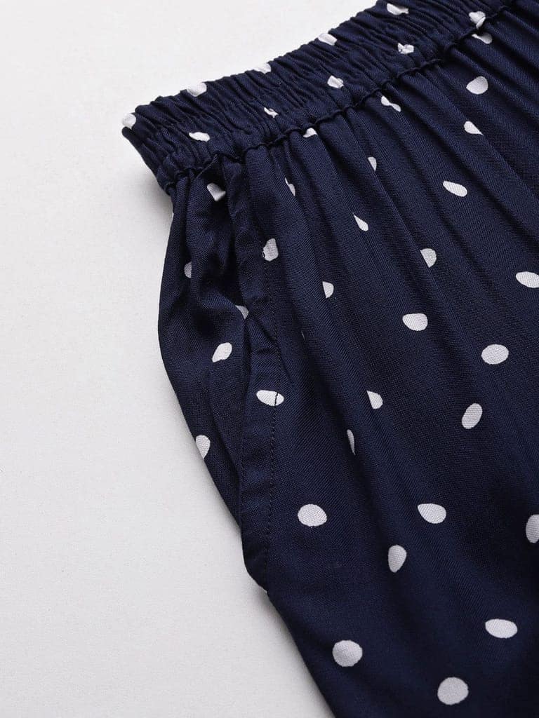 Women Polka Dots Printed Pure Cotton Lounge Pants view 6