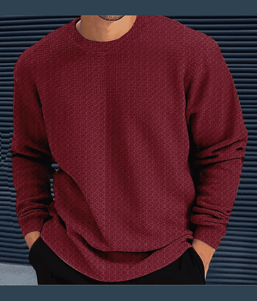 Reya Polyester Regular Fit Self Design Full Sleeves Men's Round T-Shirt - Pink ( Pack of 1 )