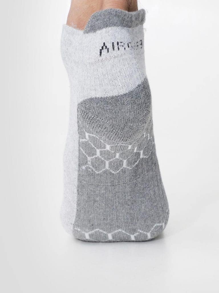 AirGarb Compression Sports Performance Socks for Men and Women Ankle Length Cotton Socks Pack of 4 - SPO4G (Free Size) Grey view 6