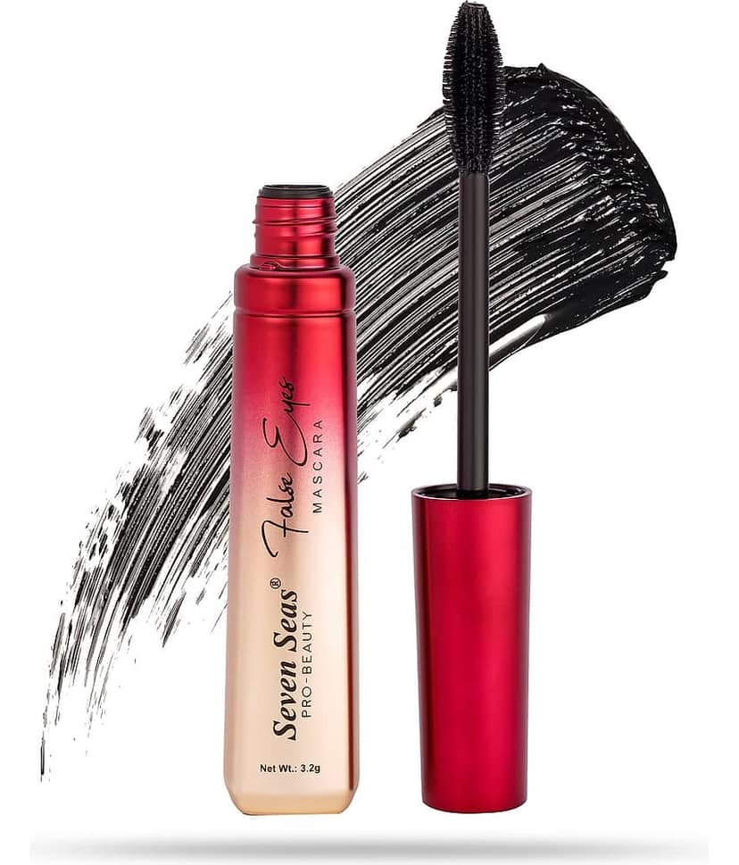 Seven Seas Waterproof | Smudgeproof | Long Lasting | Intense Black | False Eyes Mascara (Black,3.2g)