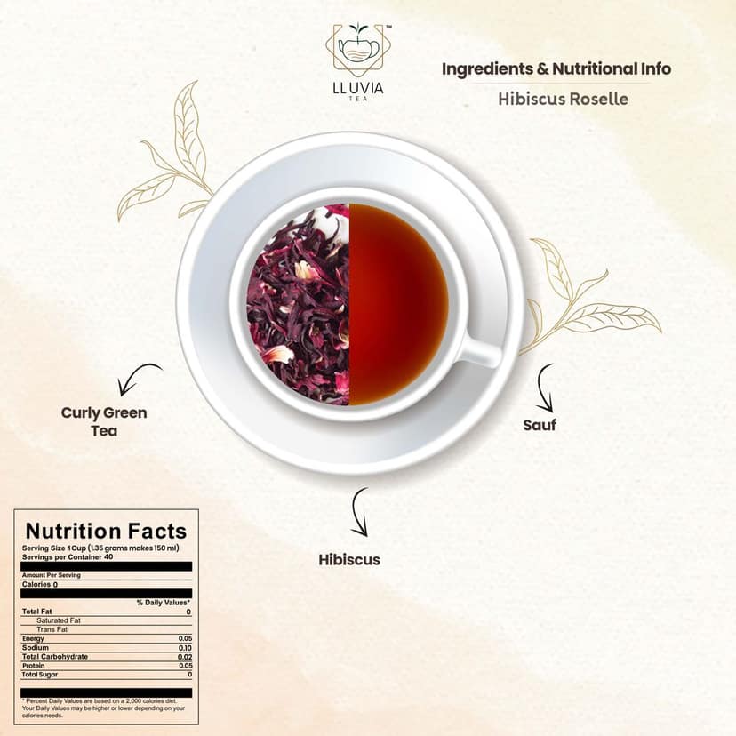 Hibiscus Tea - High Blood Pressure | Protects from Cold & Flu | Prevents Obesity (50gm) view 3