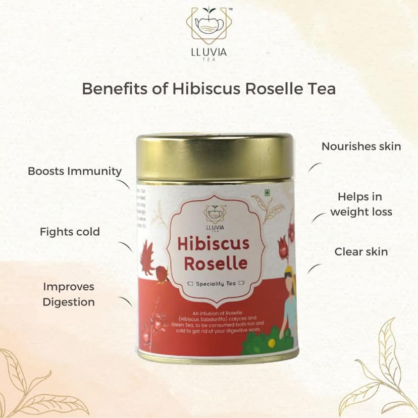Hibiscus Tea - High Blood Pressure | Protects from Cold & Flu | Prevents Obesity (50gm) view 5