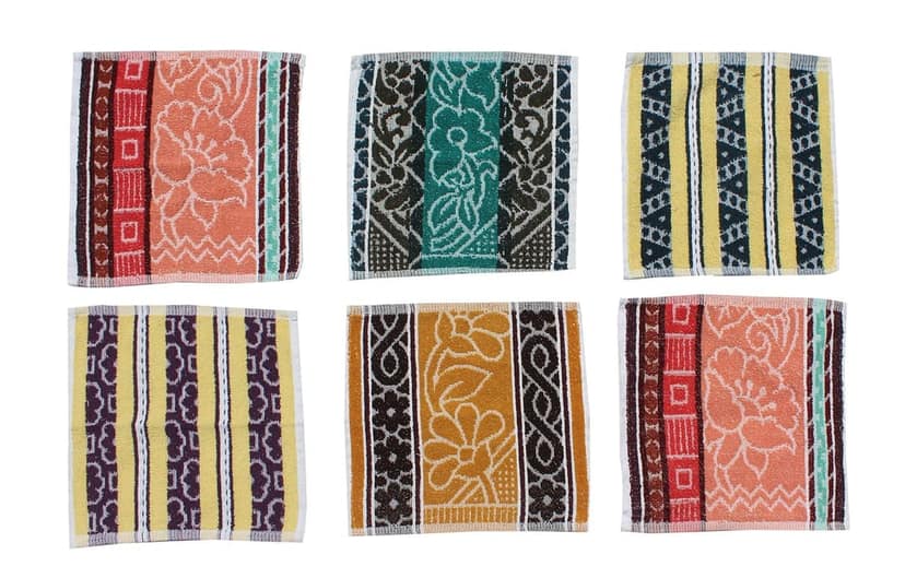 Mandhania Cotton Face Towel (Set of 10, Multicolour) view 3