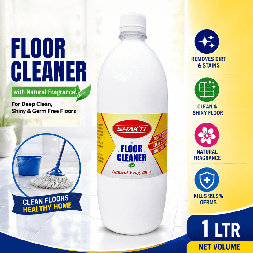 SHAKTI Floor Cleaner 1 Ltr, Glass Cleaner 500 Ml & Toilet Cleaner 500 Ml Combo Pack view 10